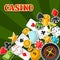 Casino gambling background design with game sticker objects