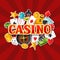Casino gambling background design with game sticker objects