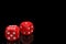 Casino Gambling Concept. Red Game Dice Cubes in Flight. 3d Rendering