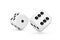 Casino Gambling Concept. White Game Dice Cubes in Flight. 3d Rendering