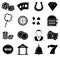 Casino gambling icons set