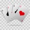 Casino gambling poker blackjack - playing cards on transparent background