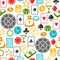 Casino gambling seamless pattern with game objects