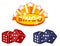 Casino gambling win luck fortune gamble play game objects risk chance icons success vegas roulette gaming vector