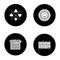 Casino glyph icons set