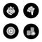 Casino glyph icons set