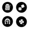 Casino glyph icons set