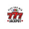 Casino jackpot sign, emblem with 777 lucky number