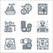 Casino line icons. linear set. quality vector line set such as pachinko, chip, dice, gambler, poker chip, online casino, bingo,