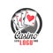 Casino logo, vintage gambling badge or emblem estd 1969 vector Illustration