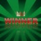 Casino, lottery or sport background. Winner word with golden crown on green striped background.