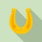 Casino lucky horseshoe icon, flat style