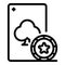 Casino lucky play card icon, outline style