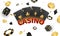 Casino Luxury vip invitation with confetti Celebration party