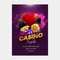 Casino night party template design with realistic casino element