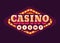 Casino night red rhombus retro sign flat illustration