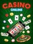 Casino online smartphone with dice card roulette