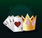 Casino poker aces cards and golden crown