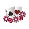 casino poker aces heart club cards chip dices