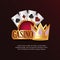 Casino poker board golden crown card suits