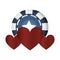 casino poker chip hearts awards game