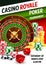 Casino poker gambling game, roulette, dice, chips