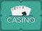 Casino, poker game, full house, art deco frame. Vector