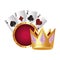 casino poker gold crown cards aces suits
