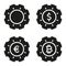 Casino Poker Money Currency Black Silhouette Icon. Gamble Poker Betting Chip Set Sign. Fortune Game Gambling Bet Flat
