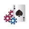 casino poker spade ace card and chips