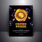 Casino Poker template or flyer design with golden roulette wheel and other casino elements.