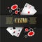 Casino poster or banner background or flyer template.