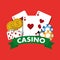 Casino poster money chips cards dice game banner