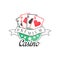 Casino premium logo, colorful vintage gambling badge or emblem
