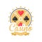 Casino premium logo, colorful vintage gambling badge or emblem with aces playing cards vector Illustration