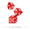 Casino red rolling dices. Go luck yourself text. Vectors