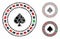 Casino roulette Mosaic Icon of Unequal Parts