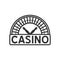 Casino Roulette Outline Flat Icon on White