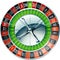 Casino roulette wheel with chrome elements