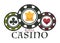 Casino royal club isolated icon poker chips gambling game