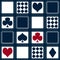 Casino seamless pattern with playing cards suits