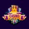 Casino sign, gambling game poker neon signboard