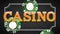 Casino sign over black background HD animation