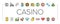 casino slot game jackpot poker icons set vector