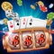 Casino Slot Machine Banner Vector. Spin Wheel. Brochure. Casino Concept With Slot Machine. Illustration