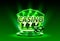 Casino slots 777 banner winner, scene podium