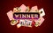 Casino slots machine winner, jackpot fortune, win banner. Vector illustration
