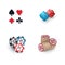 Casino symbols - suits, bingo kegs, tokens, dices