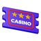 Casino ticket 3d rendering isometric icon.