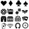 Casino vector icon set. gambling related illustration sign collection. roulette symbol. slot logo.